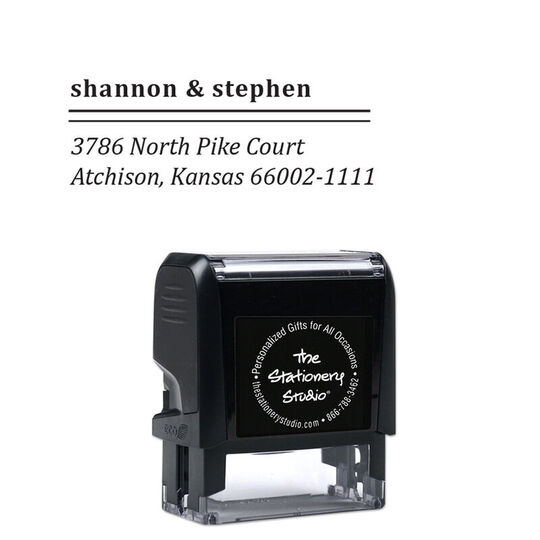 Double Line Rectangular Self-Inking Stamp